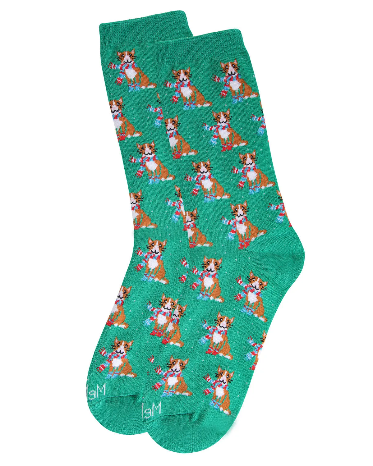 Women's Cozy Cat Holiday Crew Socks sold by MeMoi product image thumbnail 3