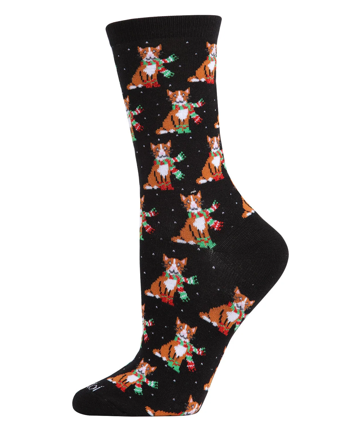 Women's Cozy Cat Holiday Crew Socks sold by MeMoi product image thumbnail 4