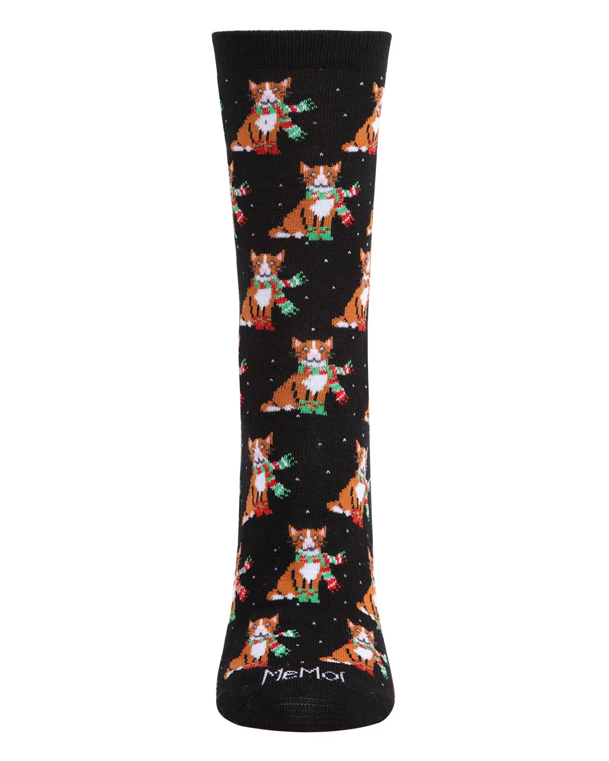 Women's Cozy Cat Holiday Crew Socks sold by MeMoi product image thumbnail 5