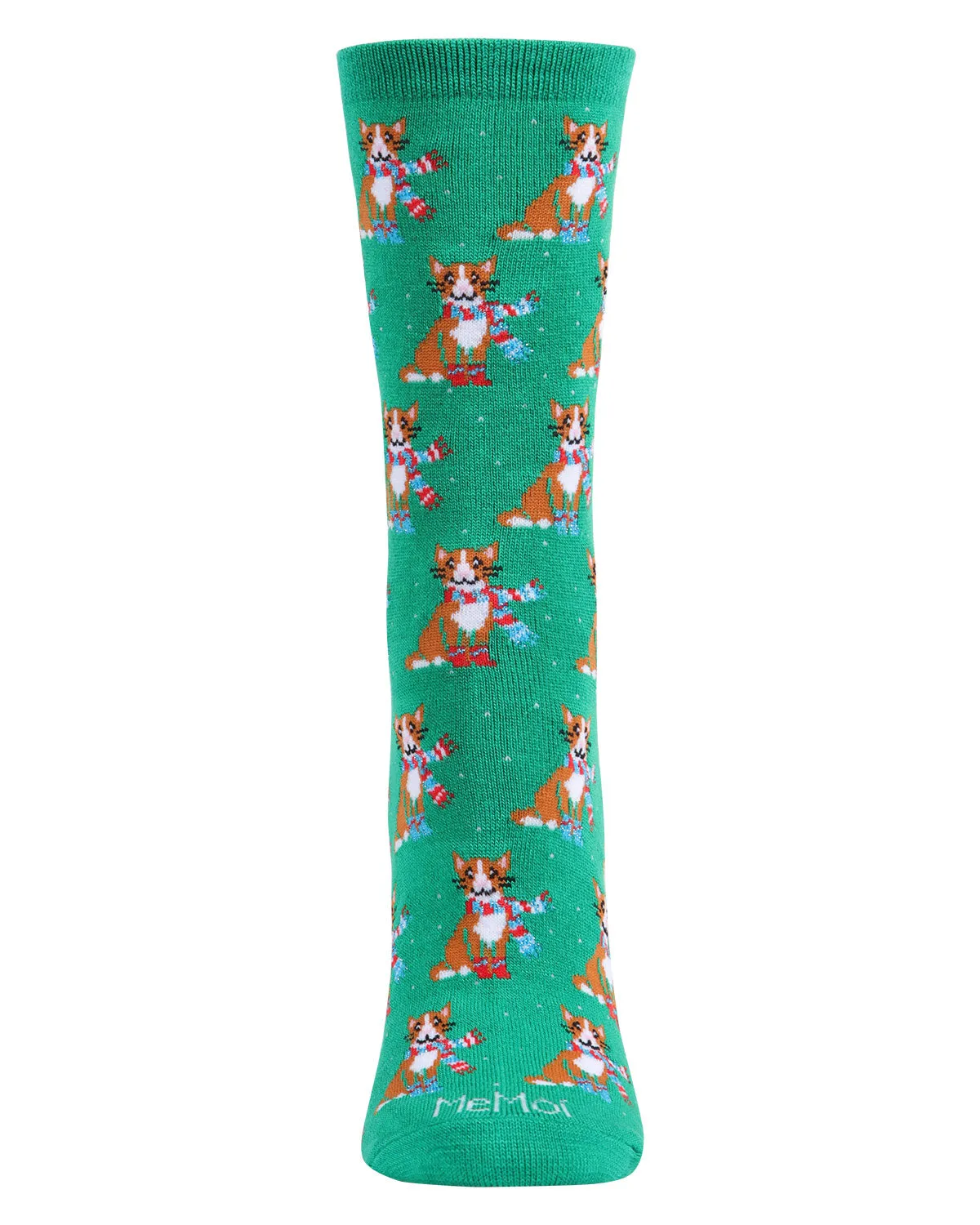 Women's Cozy Cat Holiday Crew Socks sold by MeMoi product image thumbnail 2
