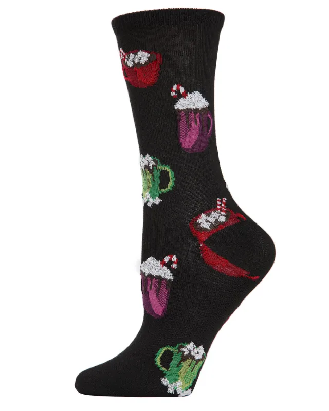 Women's Christmas Cuppa Festive Crew Socks sold by MeMoi