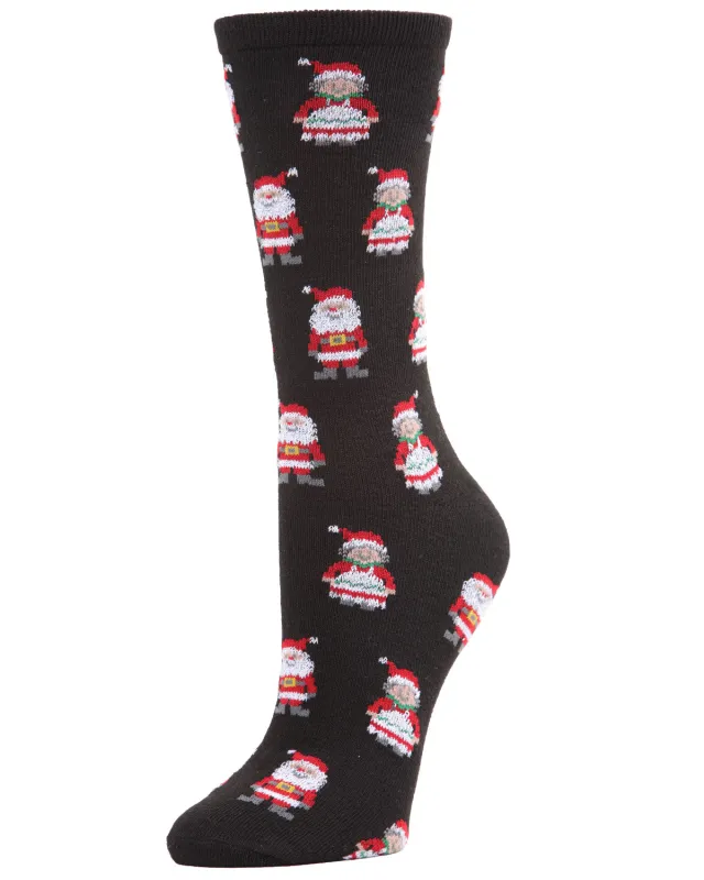 Women's Mr. & Mrs. Claus Holiday Crew Socks sold by MeMoi
