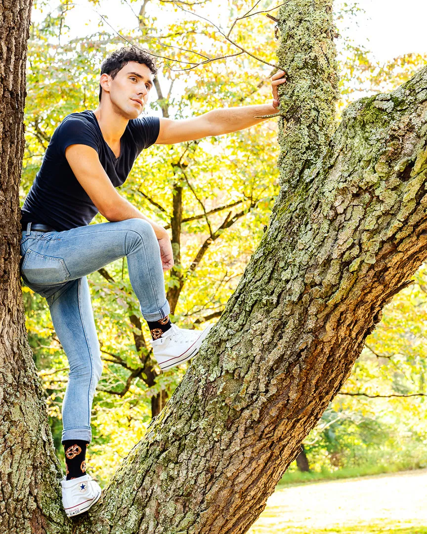 Men's Pretzel Pattern Rayon from Bamboo Blend Novelty Crew Sock sold by MeMoi product image thumbnail 2