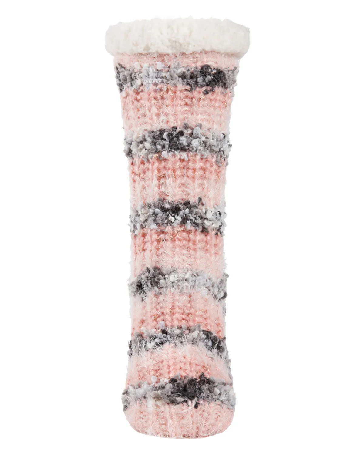 Women's Chunky Striped Knit Plush Lined Slipper Socks sold by MeMoi product image thumbnail 4