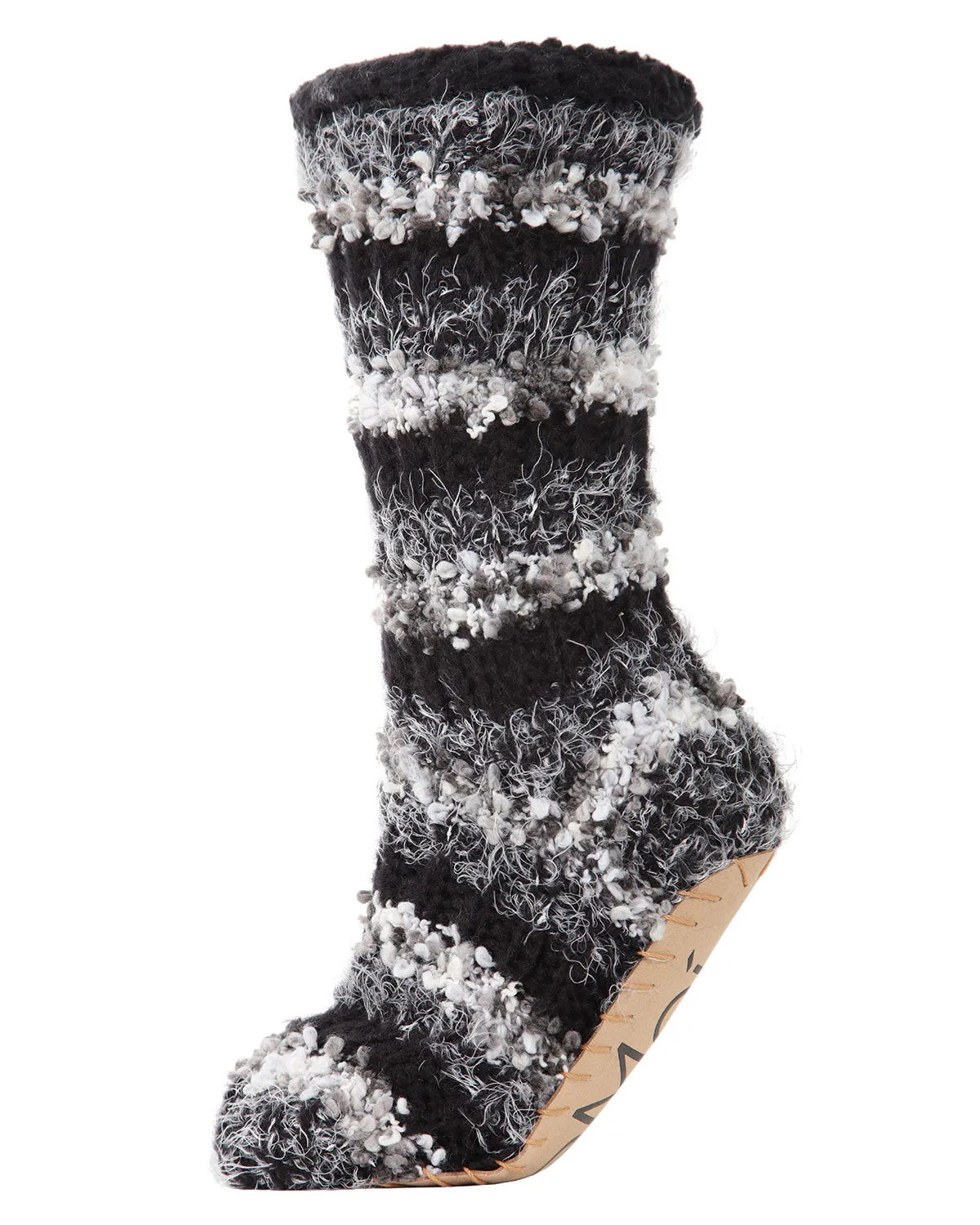 Women's Chunky Striped Knit Plush Lined Slipper Socks sold by MeMoi
