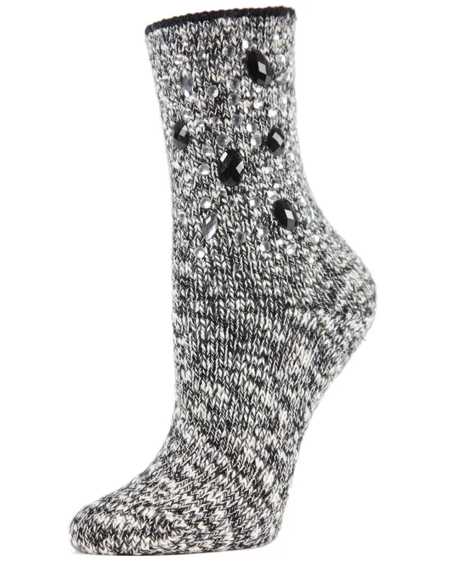 Women's Bejeweled for Joy Marl Combed Cotton Crew Sock sold by MeMoi