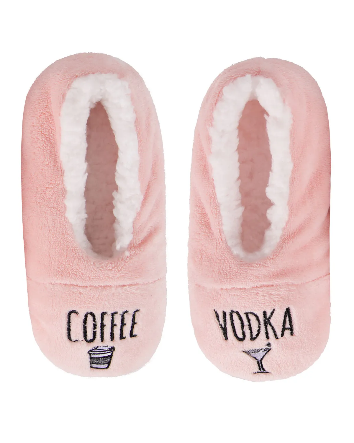 Women's Coffee & Vodka Sherpa Lined Slippers sold by MeMoi product image thumbnail 3