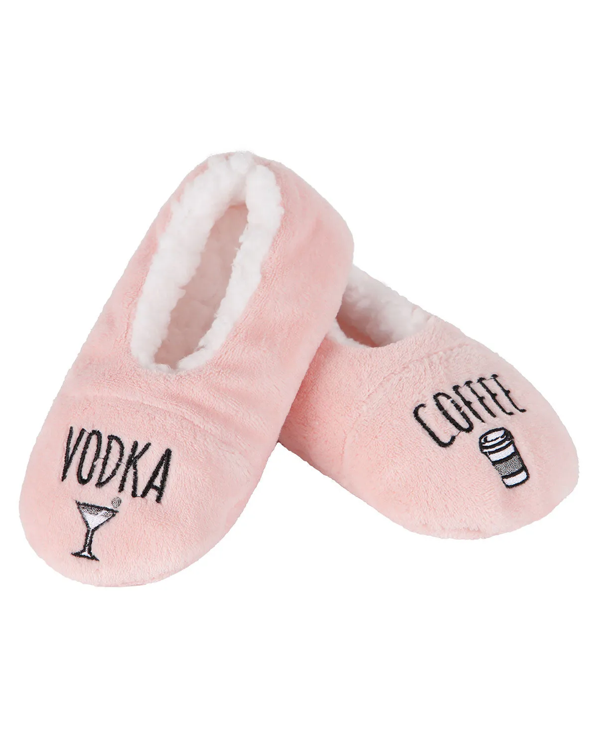 Women's Coffee & Vodka Sherpa Lined Slippers sold by MeMoi