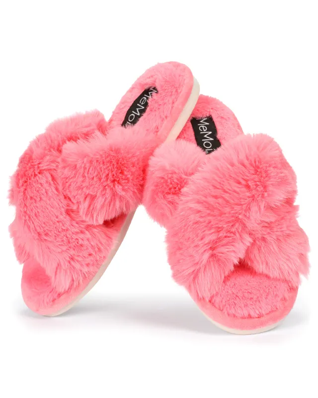 Women's Beverly Faux Fur Memory Foam Plush Slipper sold by MeMoi