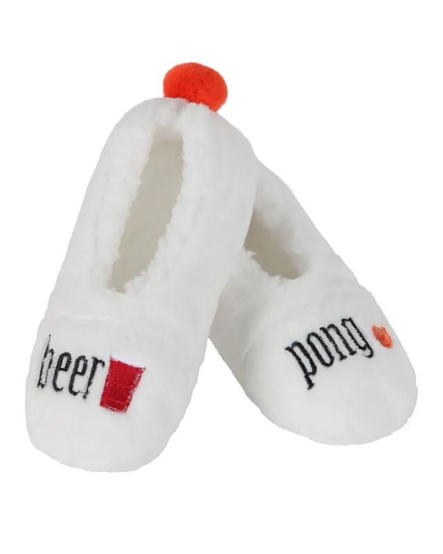 Women's Beer Pong Sherpa Lined Slippers made by MeMoi