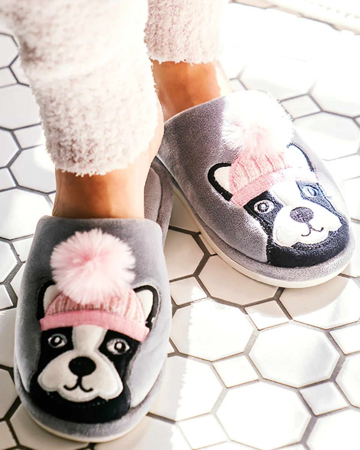 Dog Dame Plush Hard Sole Slippers sold by MeMoi product image thumbnail 3