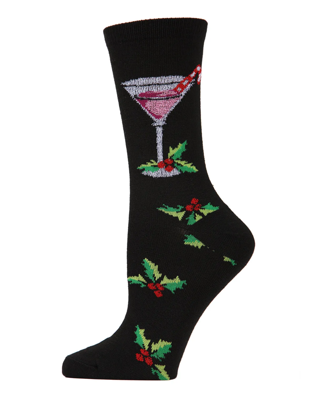 Women's Christmas Drinks Festive Crew Socks sold by MeMoi