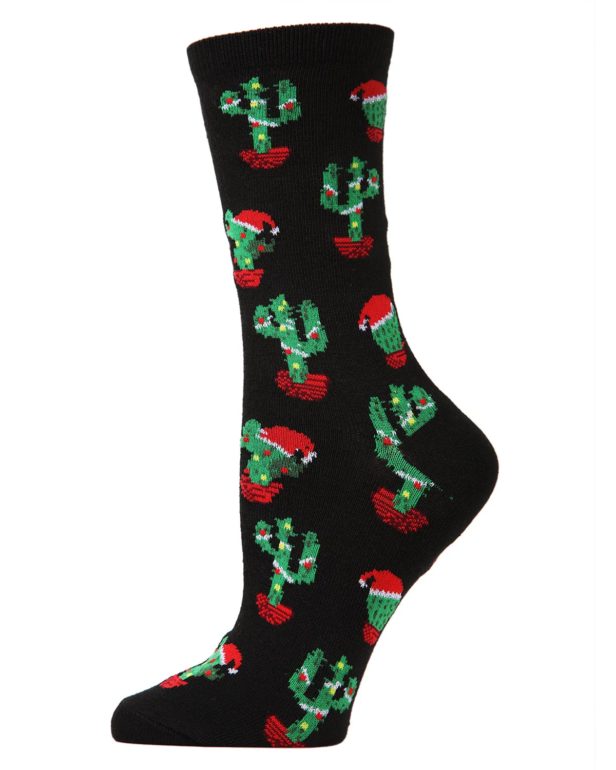 Women's Christmas Cactus Festive Crew Socks sold by MeMoi