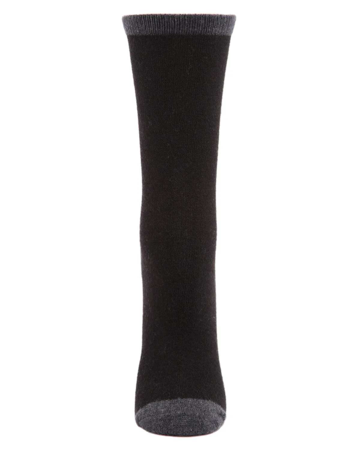Women's Soft Tipped Flat Knit Cashmere Blend Crew Socks sold by MeMoi product image thumbnail 2