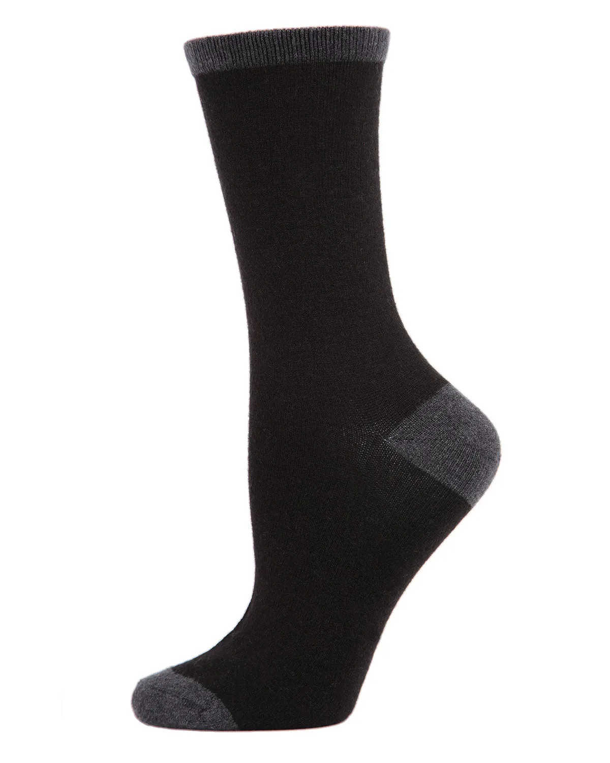 Women's Soft Tipped Flat Knit Cashmere Blend Crew Socks sold by MeMoi
