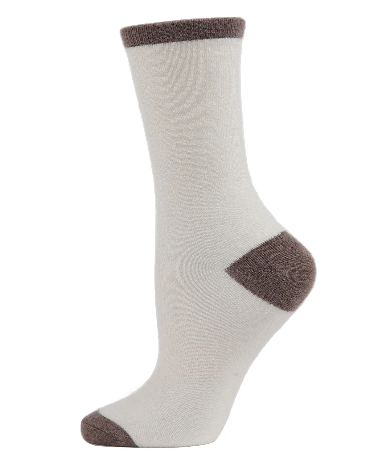 Women's Soft Tipped Flat Knit Cashmere Blend Crew Socks sold by MeMoi product image thumbnail 4