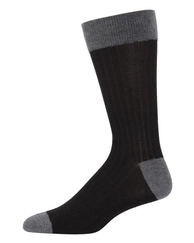 Men's Rib Knit Luxuriously Soft Cashmere Crew Socks sold by MeMoi
