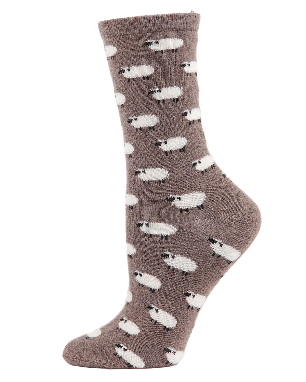 Women's Soft White Sheep Cashmere Blend Crew Socks sold by MeMoi product image thumbnail 4