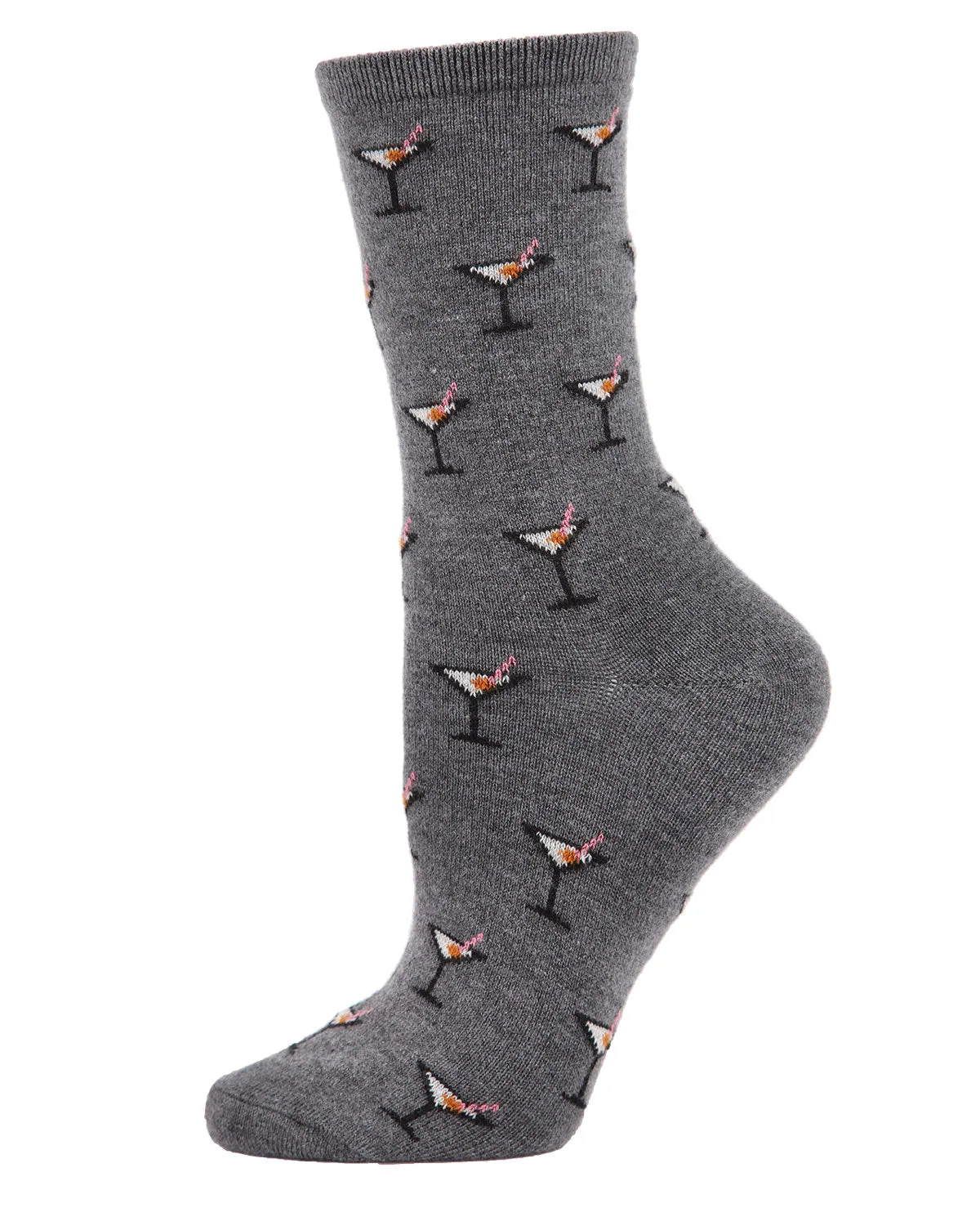 Women's Soft Martini Cocktails Cashmere Blend Crew Socks sold by MeMoi