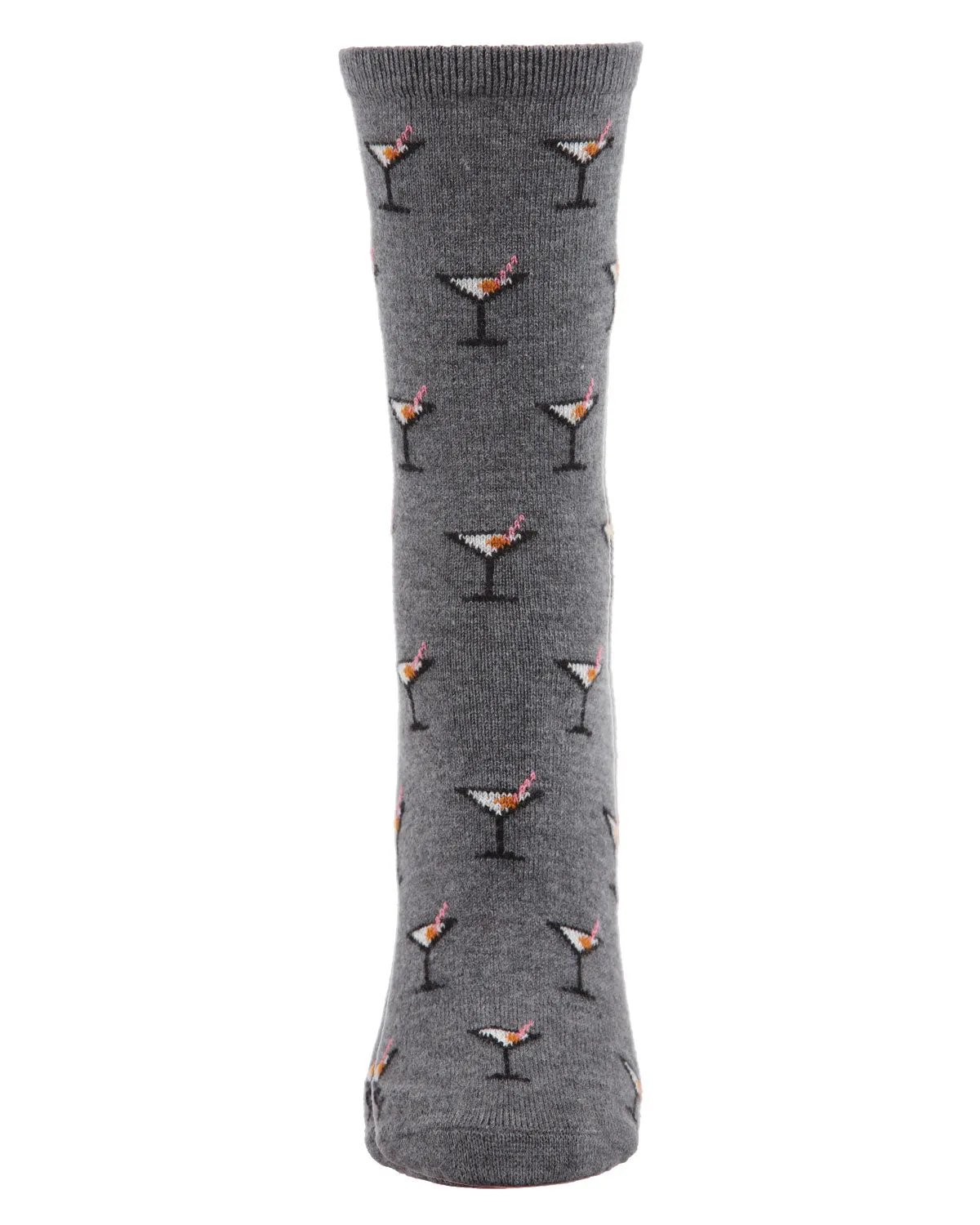 Women's Soft Martini Cocktails Cashmere Blend Crew Socks sold by MeMoi product image thumbnail 2