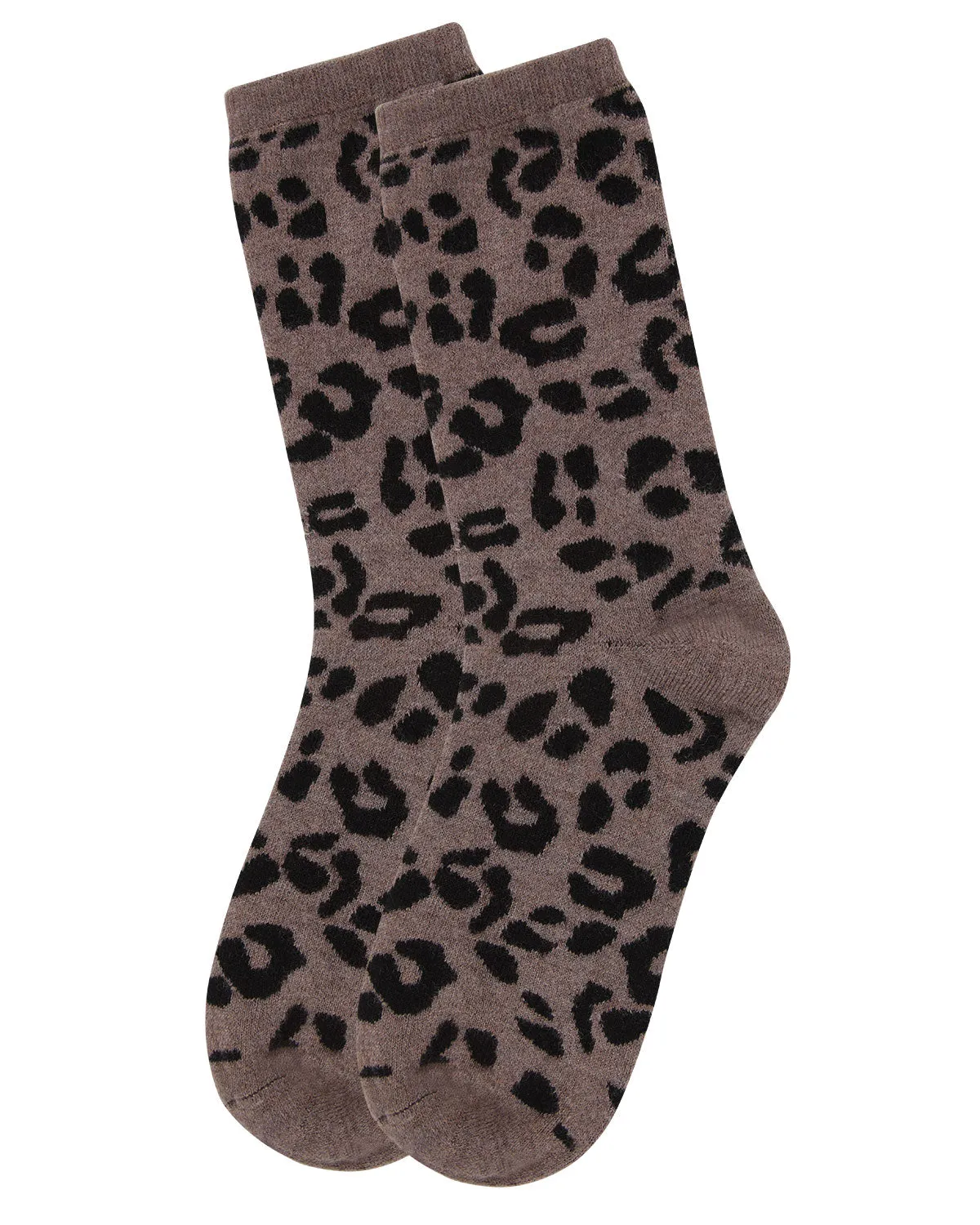 Women's Soft Leopard Animal Print Cashmere Blend Crew Socks sold by MeMoi product image thumbnail 3