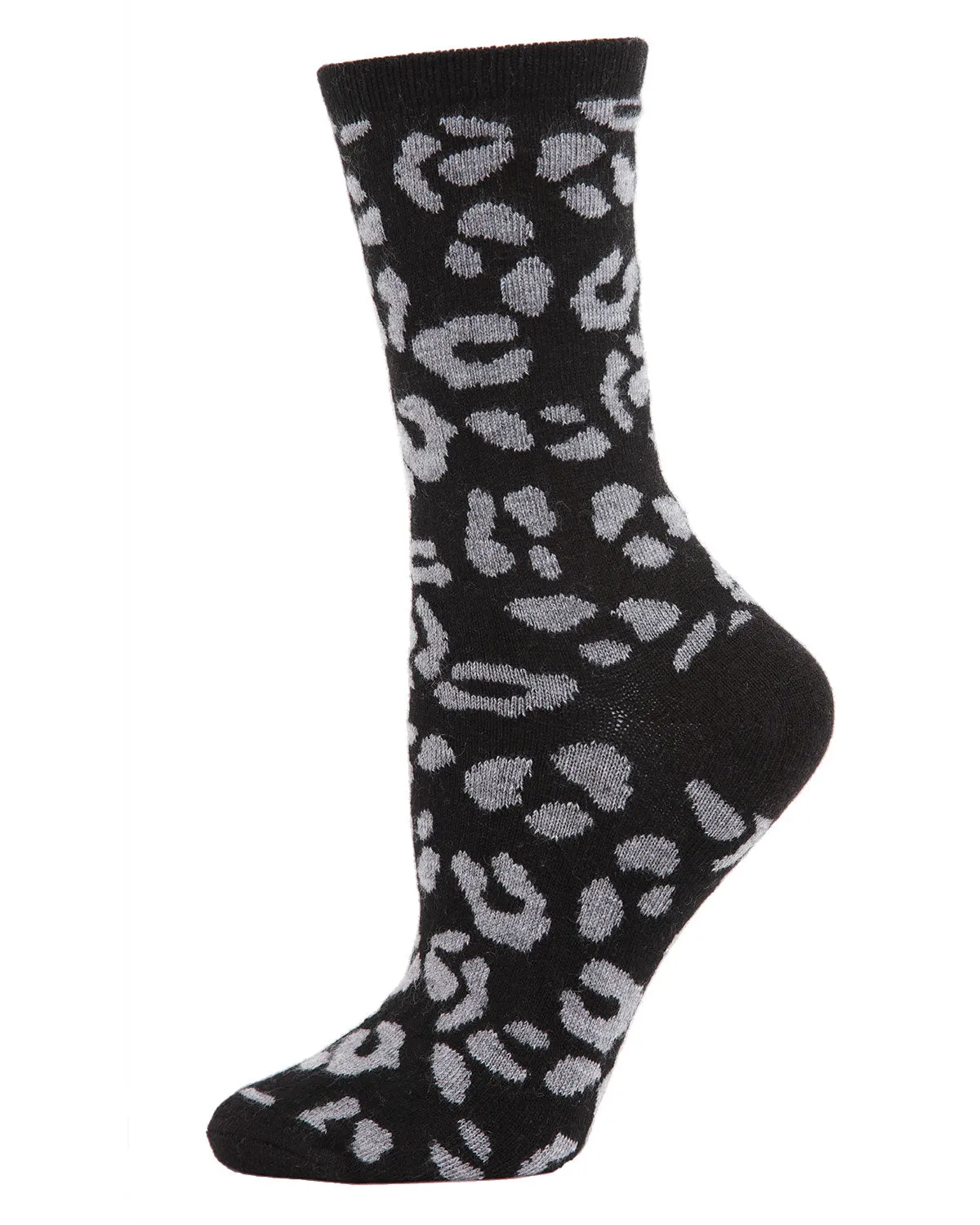 Women's Soft Leopard Animal Print Cashmere Blend Crew Socks sold by MeMoi product image thumbnail 4