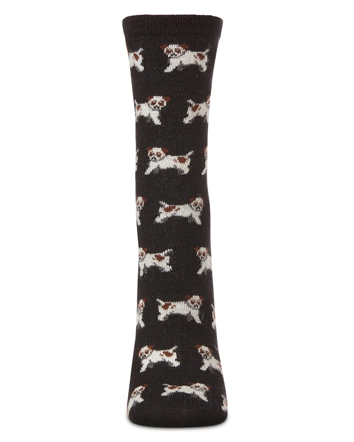 Women's Playful Puppy Dogs Cashmere Blend Crew Sock sold by MeMoi product image thumbnail 3