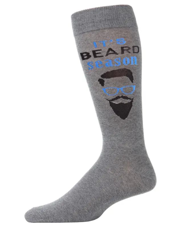 Men's It's Beard Season Bamboo Blend Novelty Crew Sock sold by MeMoi