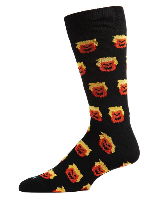Men's Number 47 Trumpkin Halloween Novelty Crew Sock sold by MeMoi