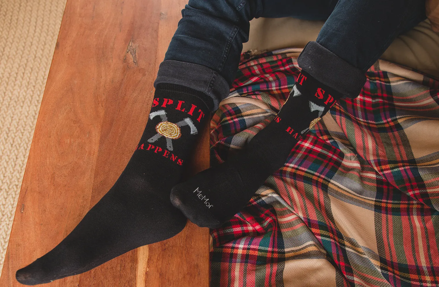 Men's Split Happens Bamboo Blend Novelty Crew Sock sold by MeMoi product image thumbnail 3