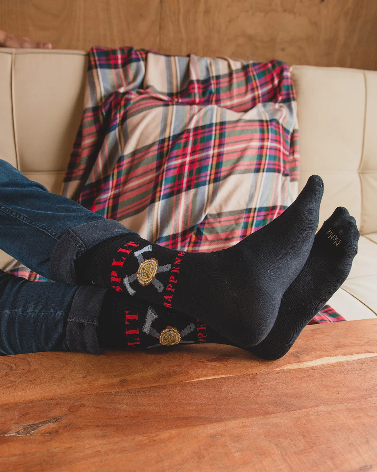 Men's Split Happens Bamboo Blend Novelty Crew Sock sold by MeMoi product image thumbnail 4