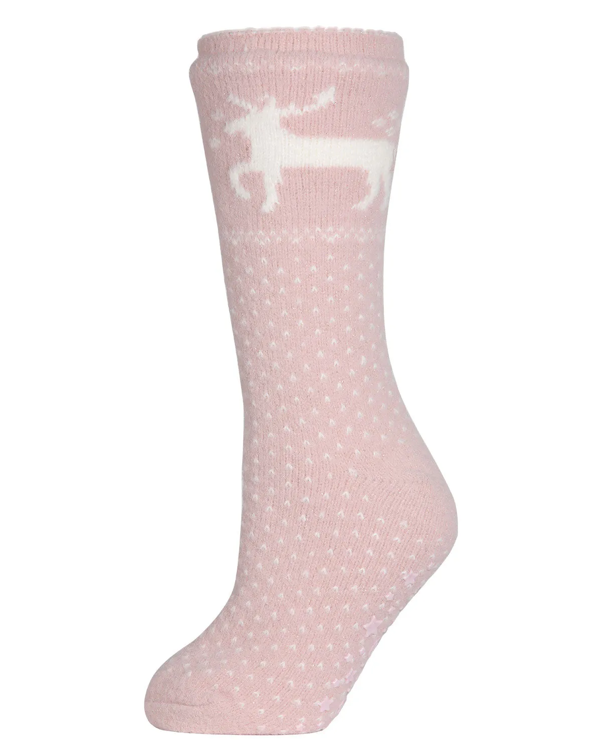 Women's Pretty Prancer Polka Dot Plush Lined Slipper Socks sold by MeMoi