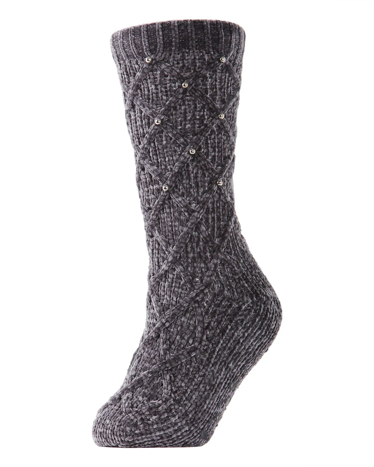 Women's Pearl Lattice Plush Lined Slipper Socks sold by MeMoi product image thumbnail 3