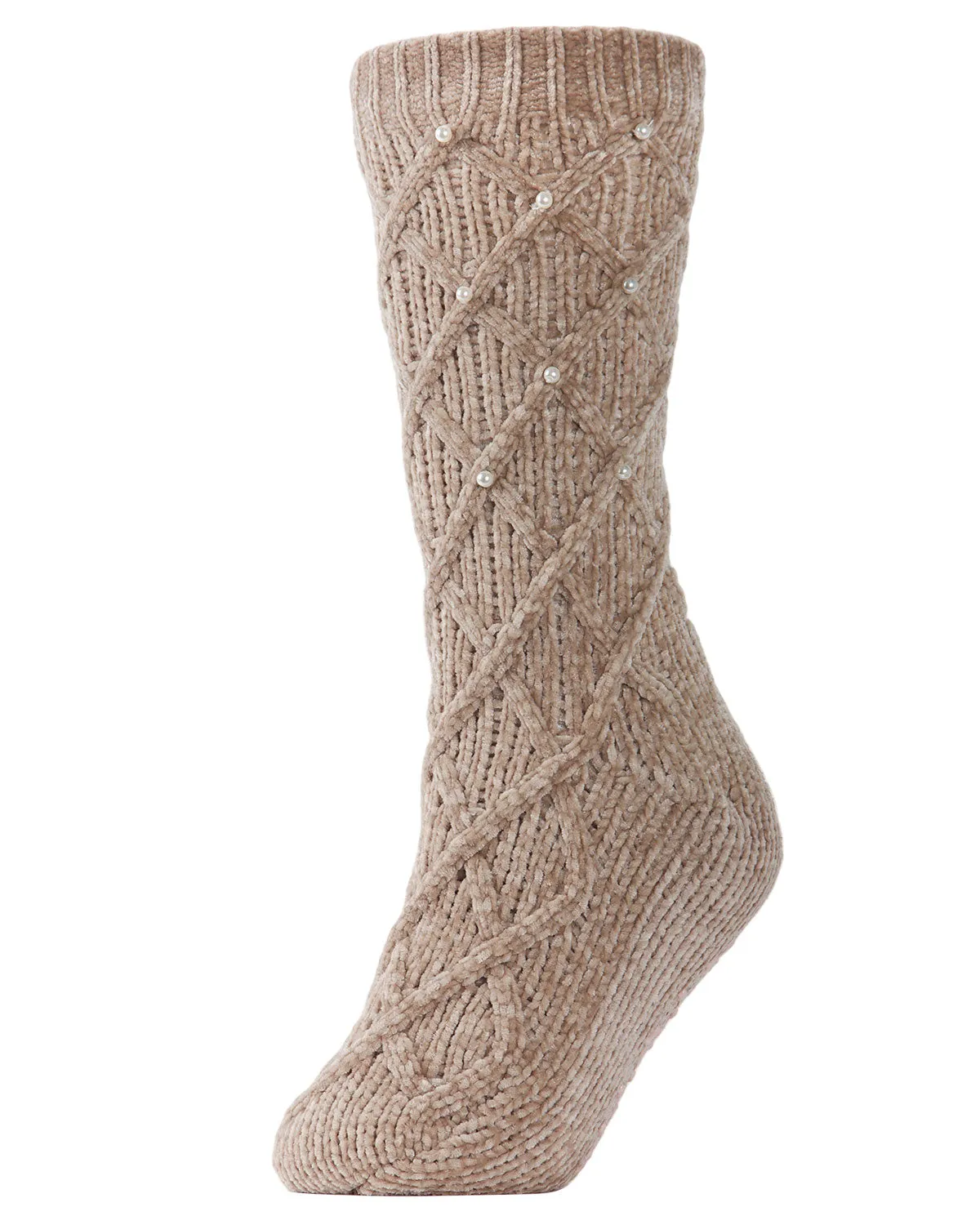 Women's Pearl Lattice Plush Lined Slipper Socks sold by MeMoi