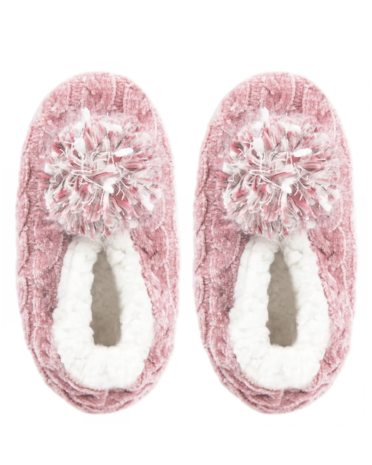 Women's Plush Pom-Pom Chenille Cable Knit Slippers sold by MeMoi product image thumbnail 3