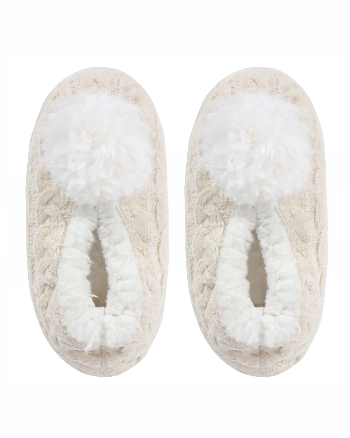 Women's Plush Pom-Pom Chenille Cable Knit Slippers sold by MeMoi product image thumbnail 2