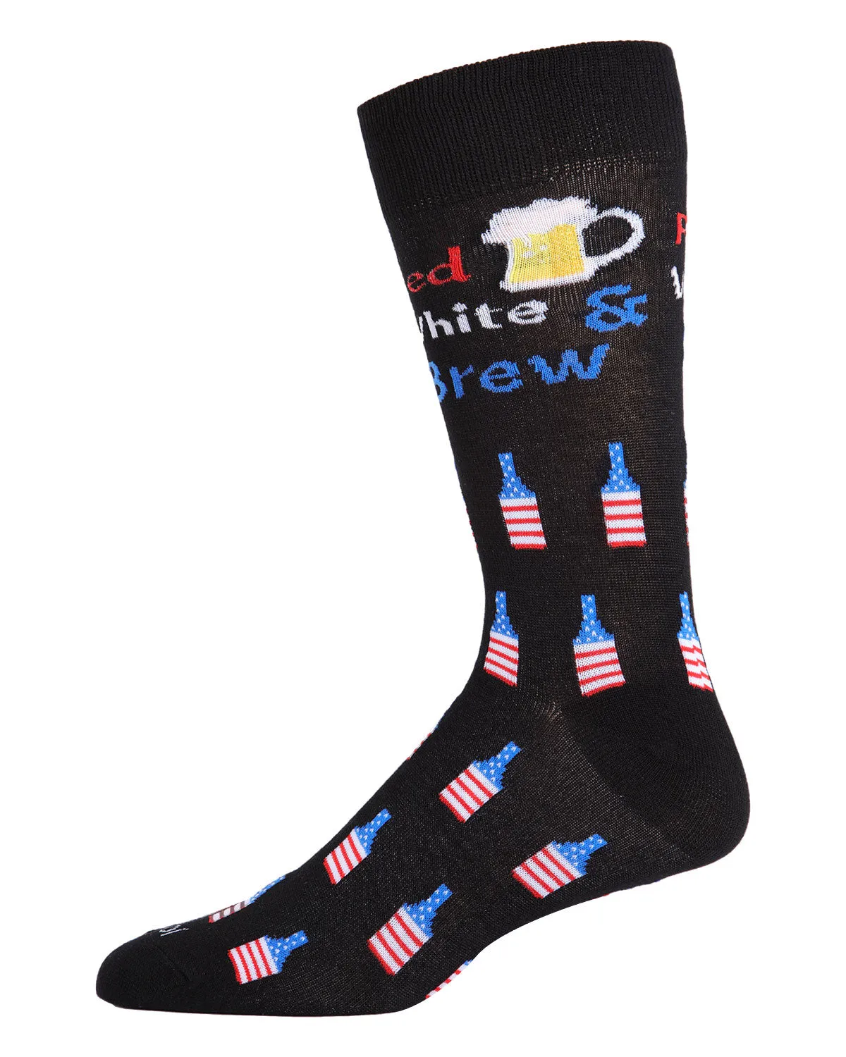 Men's Red White and Brew Bamboo Blend Novelty Crew Sock sold by MeMoi product image thumbnail 2