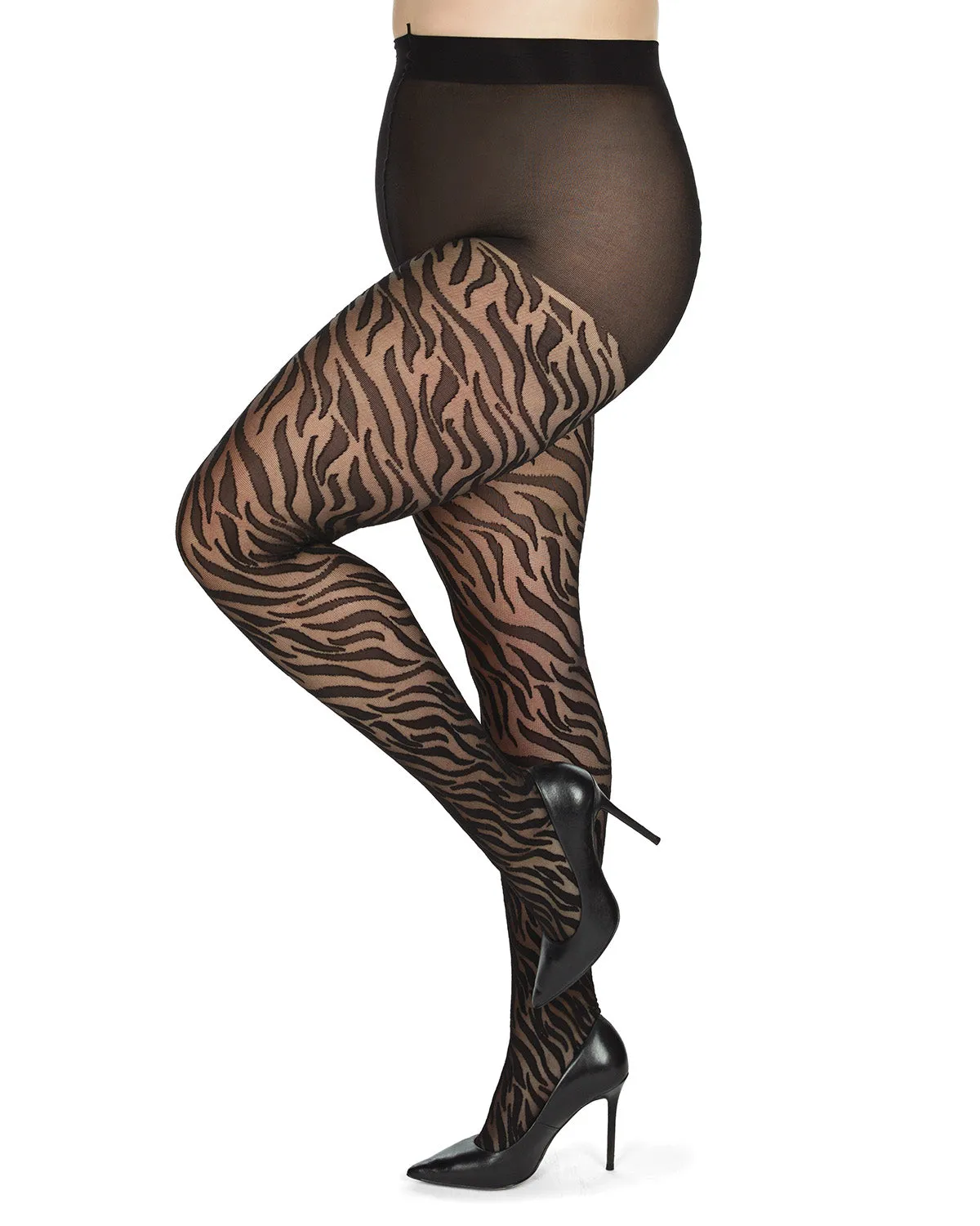 Women's Zebra Stripe Sheer Nylon Tights sold by MeMoi product image thumbnail 5