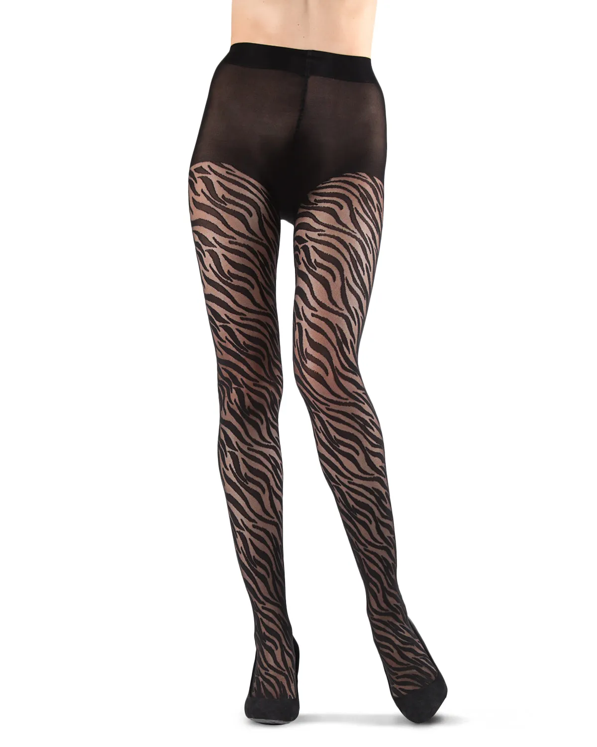 Women's Zebra Stripe Sheer Nylon Tights sold by MeMoi product image thumbnail 2