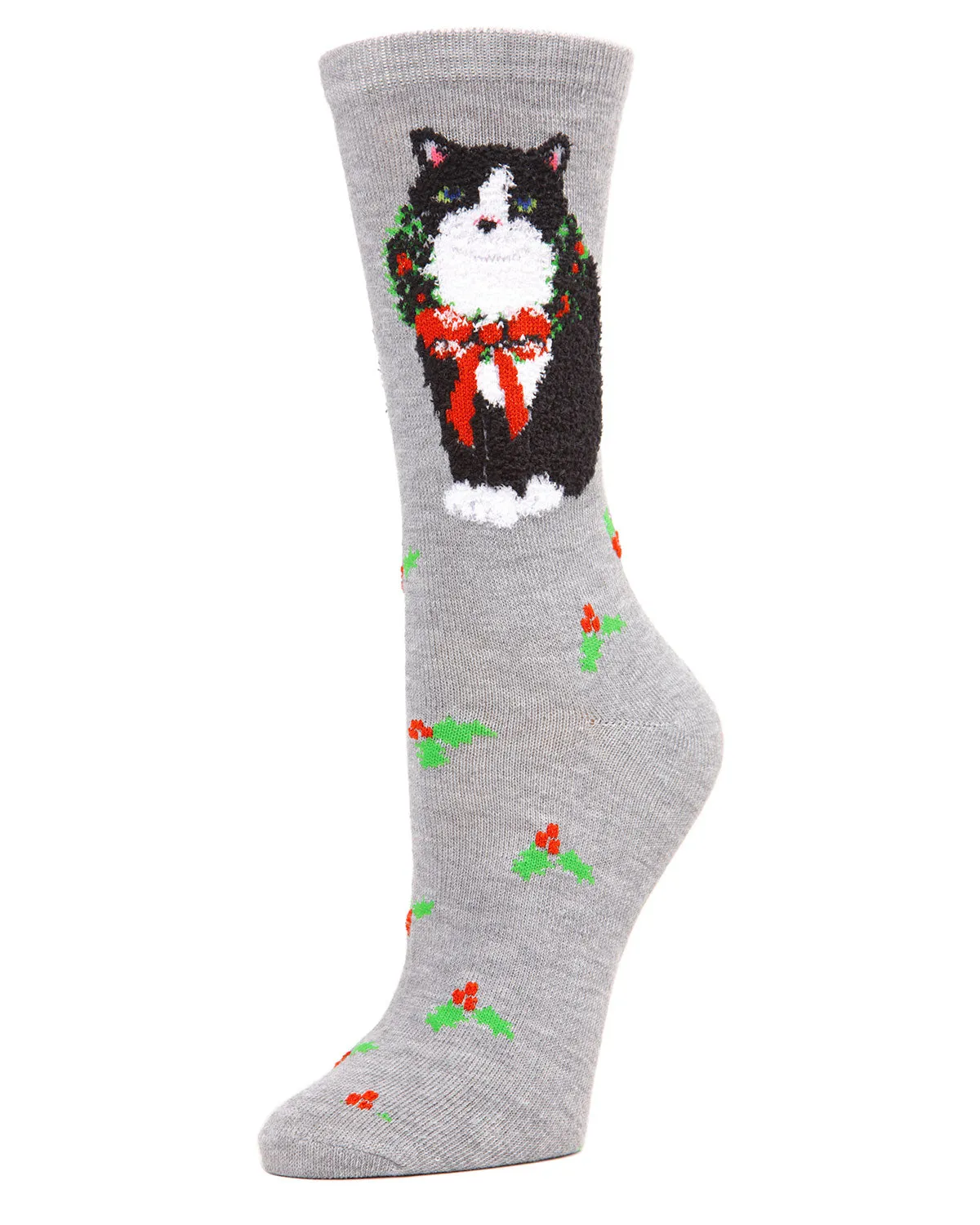 Women's Embroidered Christmas Cat Crew Socks sold by MeMoi product image thumbnail 2