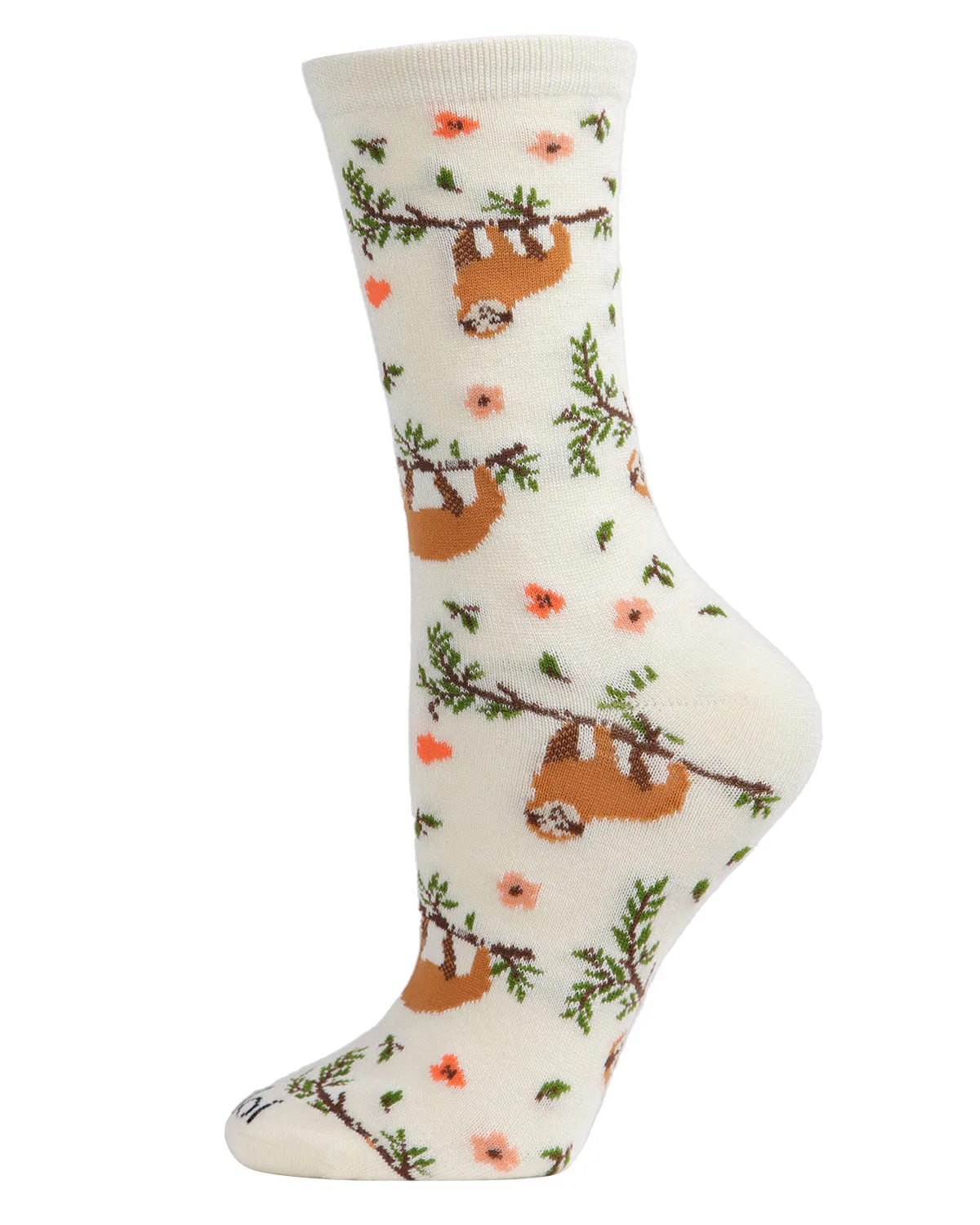 Women's Sloth Bamboo Blend Crew Socks sold by MeMoi
