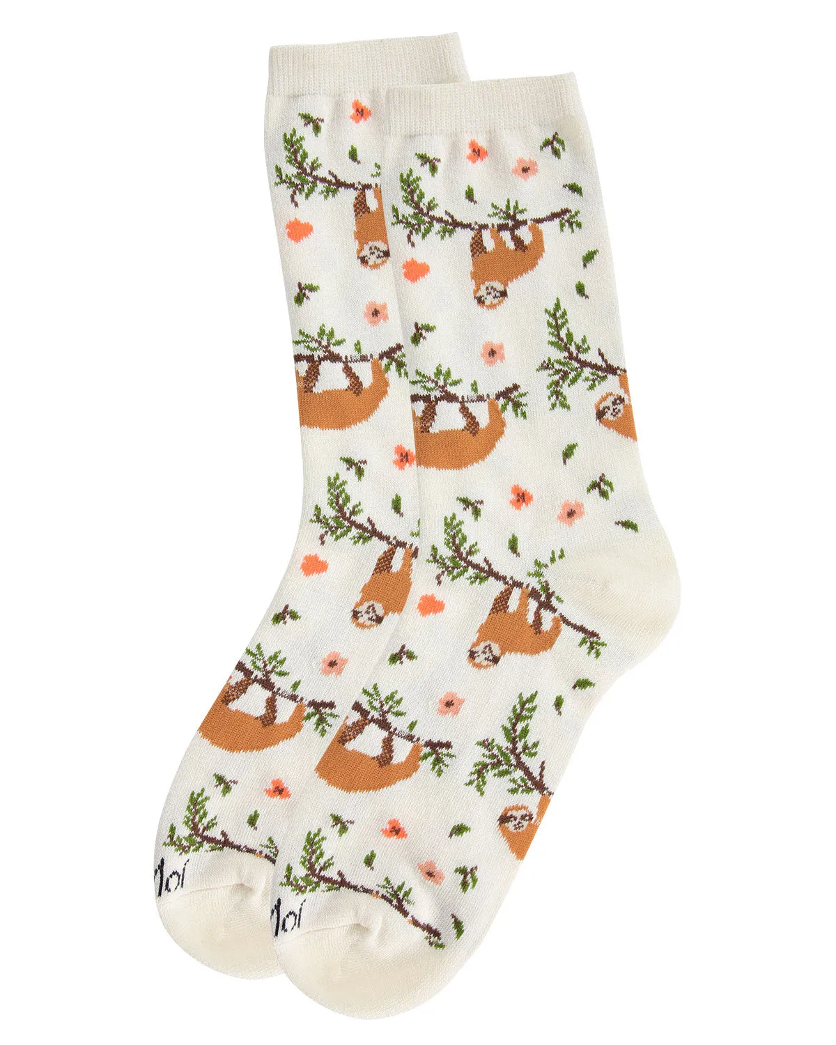 Women's Sloth Bamboo Blend Crew Socks sold by MeMoi product image thumbnail 4