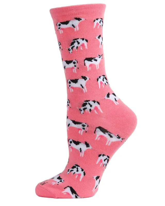 Cool Cows Bamboo Blend Crew Socks sold by MeMoi