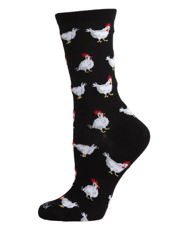 Chickens Bamboo Blend Crew Socks sold by MeMoi