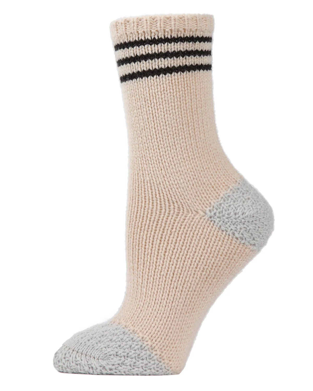 Women's Striped Cuff Heavy Sweater Knit Crew Socks sold by MeMoi