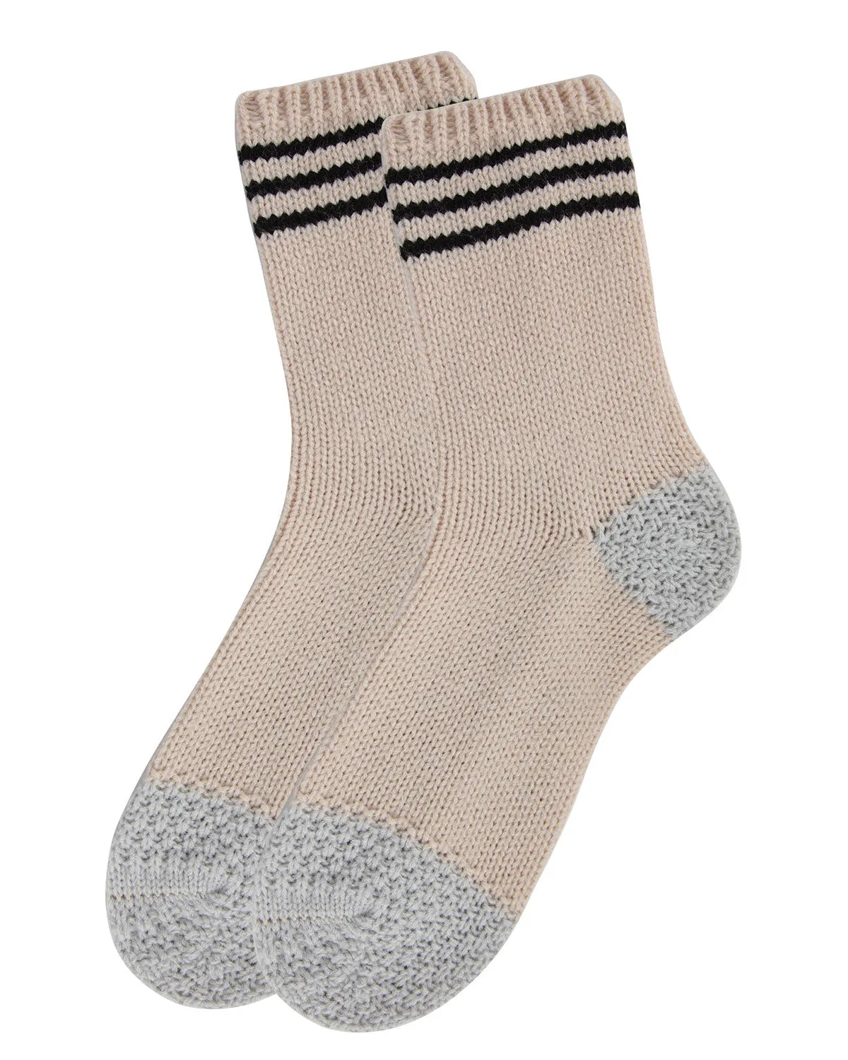 Women's Striped Cuff Heavy Sweater Knit Crew Socks sold by MeMoi product image thumbnail 3