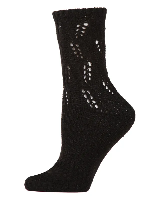 Women's Pointelle Sweater Knit Cozy Soft Crew Socks sold by MeMoi