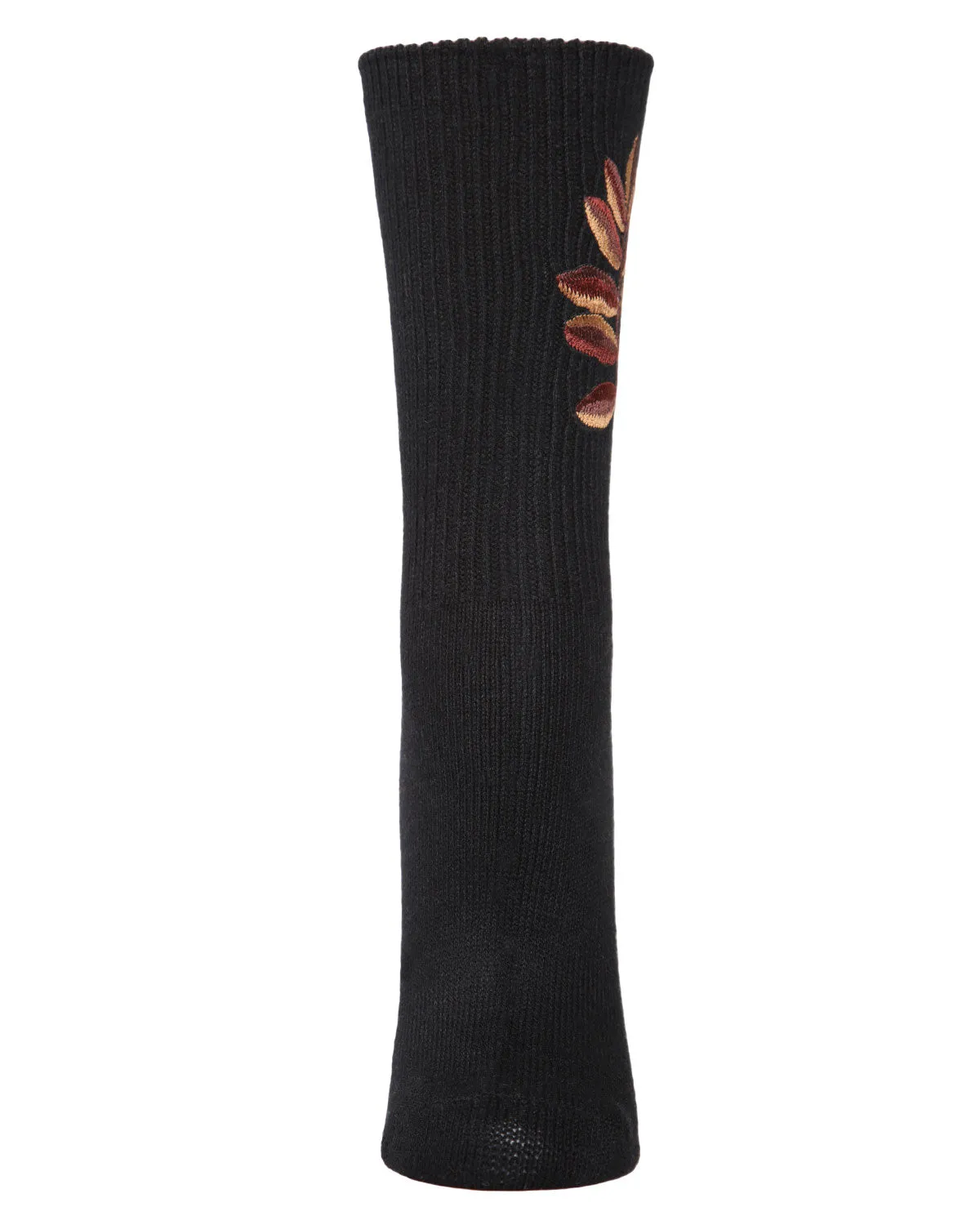 Women's Embroidered Golden Leaf Vintage Style Crew Socks sold by MeMoi product image thumbnail 2