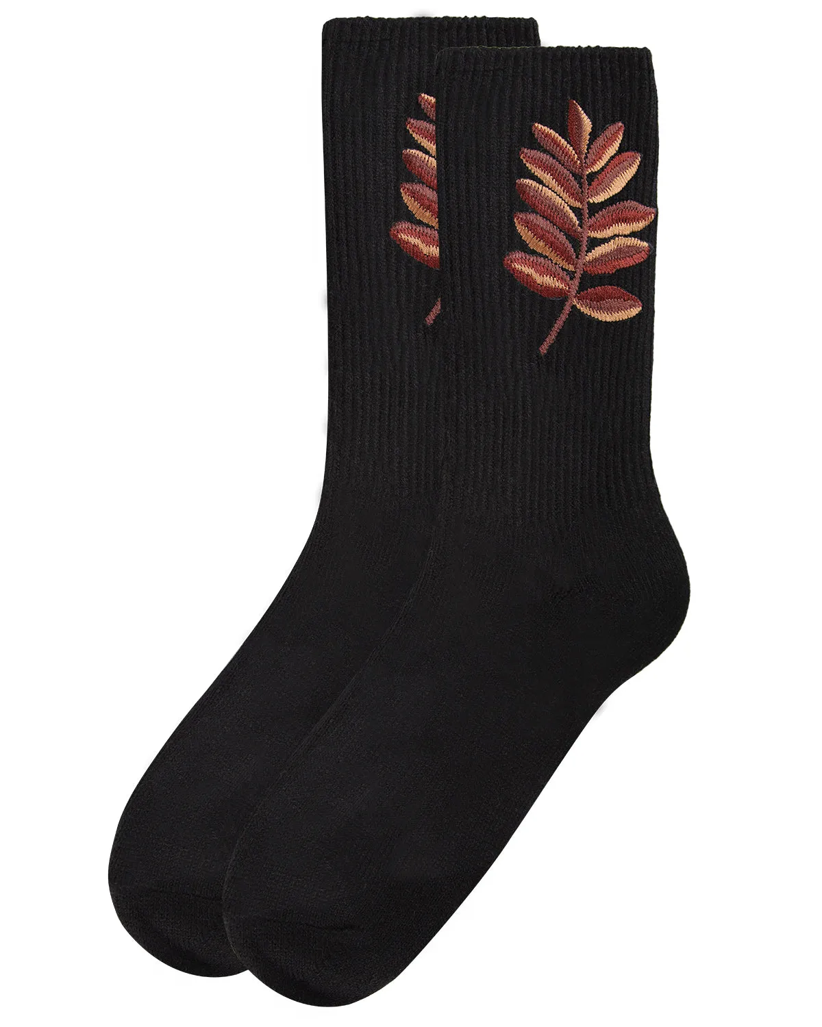 Women's Embroidered Golden Leaf Vintage Style Crew Socks sold by MeMoi product image thumbnail 3