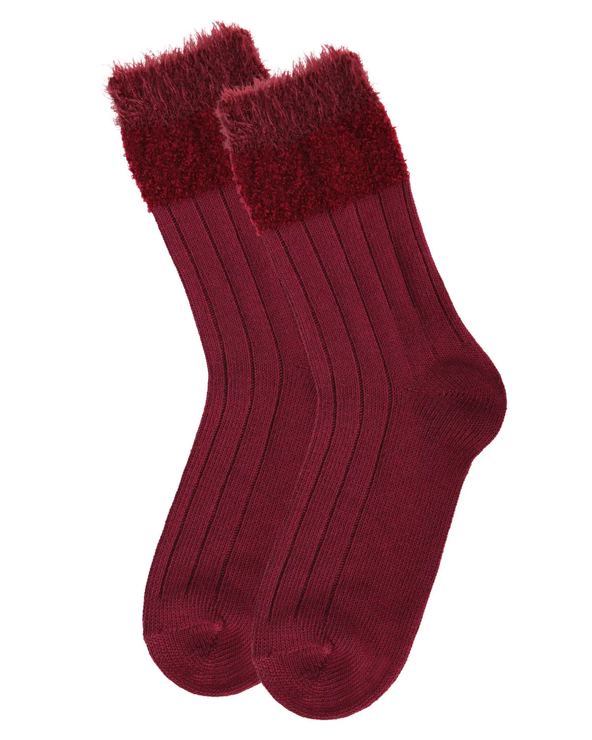 Women's Parfait Striped Fuzzy Cuff Crew Socks sold by MeMoi product image thumbnail 3